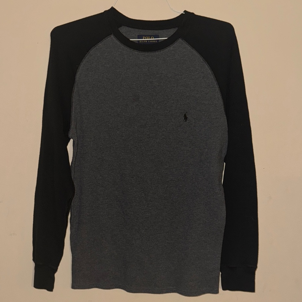 Polo by Ralph Lauren Men's Charcoal and Black Crewneck Long sleeve  L
